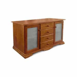 VAJILLERO PATRIA 1,70 X 0,80 MTS.PTAS VIDRIO ESMERILADO WENGUE