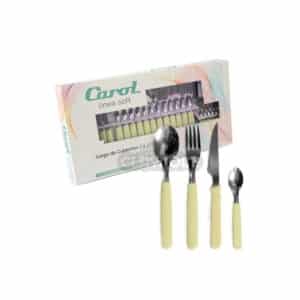 JUEGO DE CUBIERTOS CAROL 24 PIEZAS ART 41124 SURTIDOS COLORES