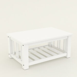 MESA CENTRO LIVING REVISTERO PERGAMINO BLANCO