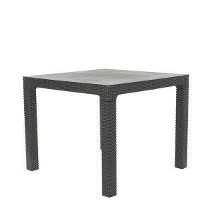 MESA GARDEN LIFE RATTAN MONACO GRAFITO  90X 90CM