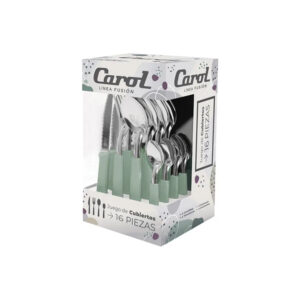 JUEGO DE CUBIERTOS CAROL 16 PIEZAS CAJA VISOR ART 41116