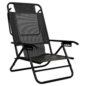 SILLON DESCANSAR PLEGAGLE BLACK ALUMINIO ART 80050